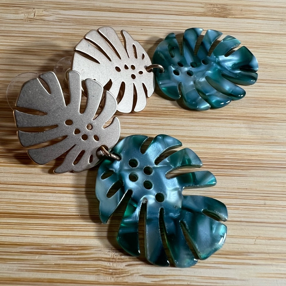 Monstera Leaf Earrings